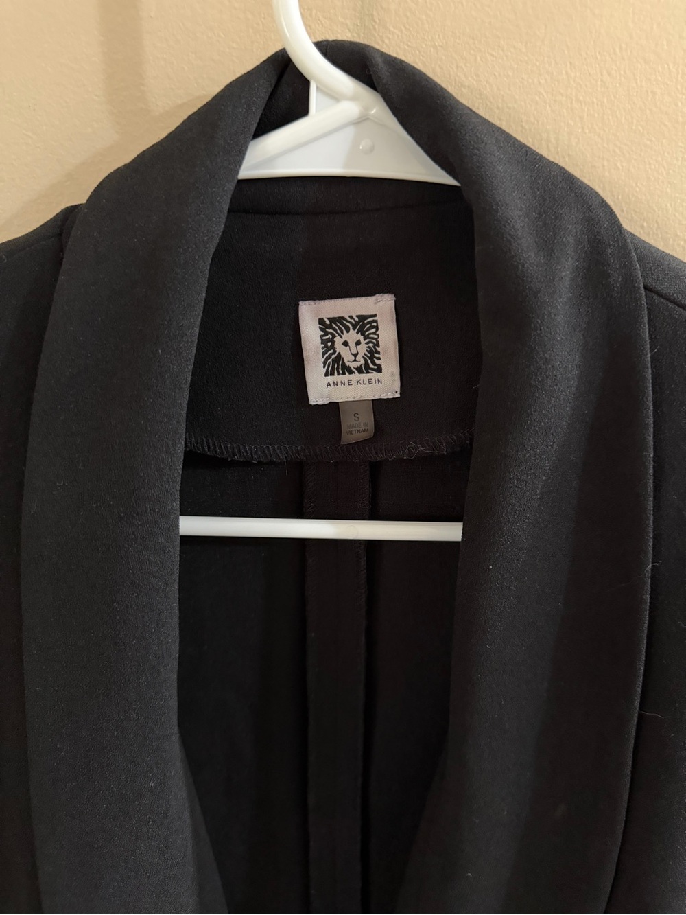 Anne Klein Black Draped Open-Front Blazer